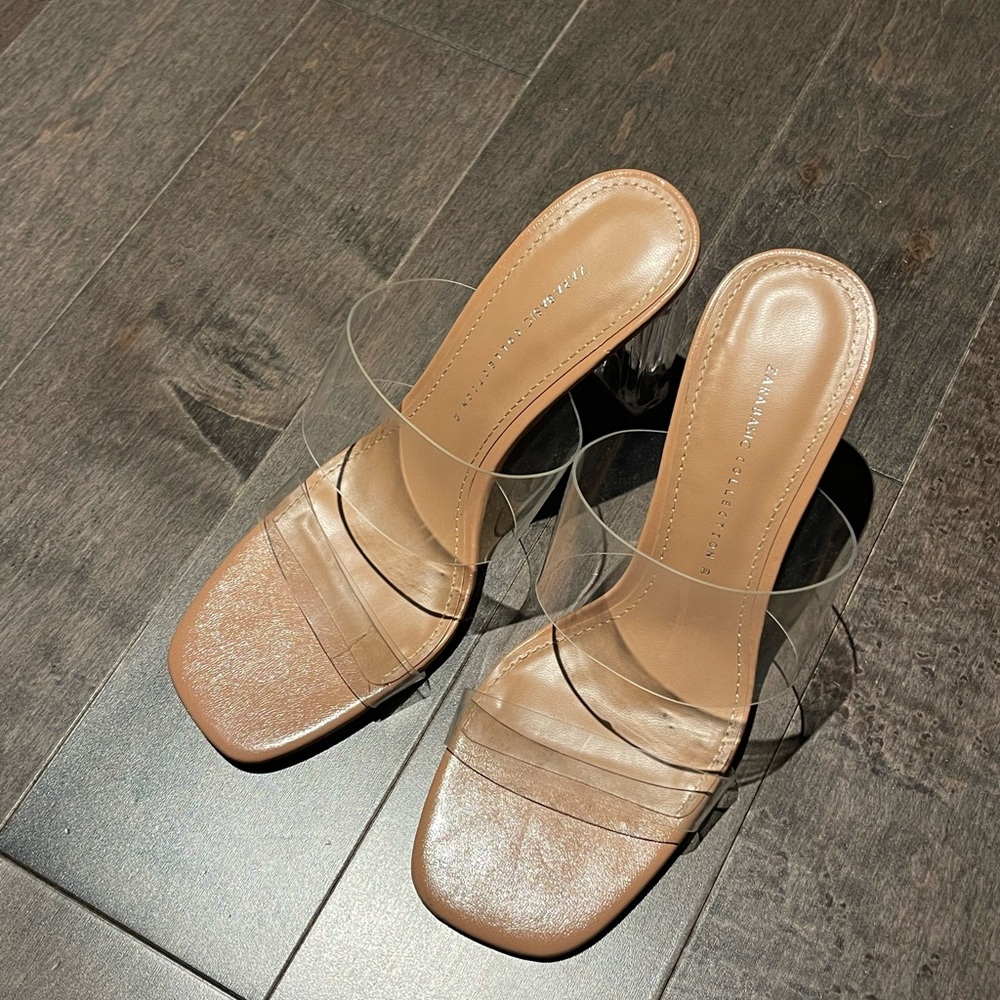 Zara acrylic heeled sandals